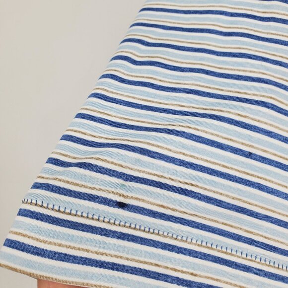 Peter Millar Crown Crafted Blue Striped Performance Men's Golf Polo Shirt Large - Picture 4 of 11